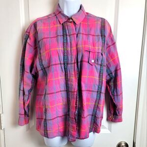 VINTAGE- NAMEDROPPER Button Down Plaid Shirt